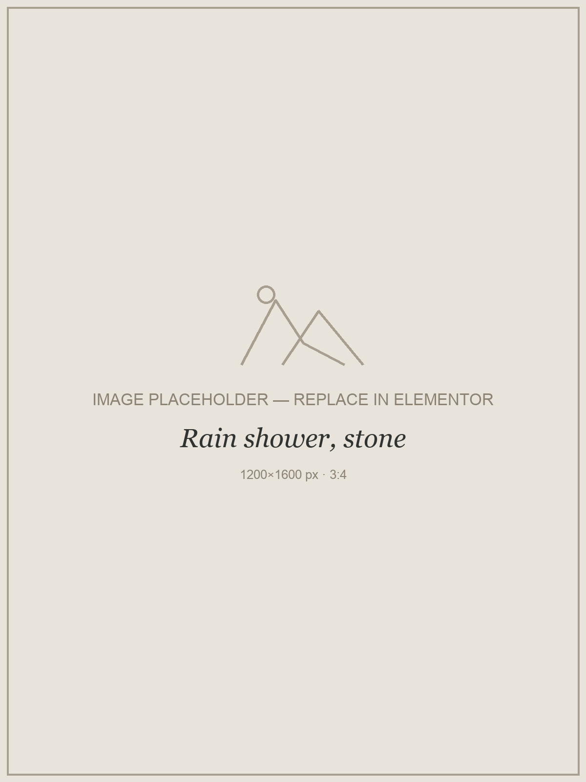 Placeholder — Rain shower, stone. Replace with your own photograph.