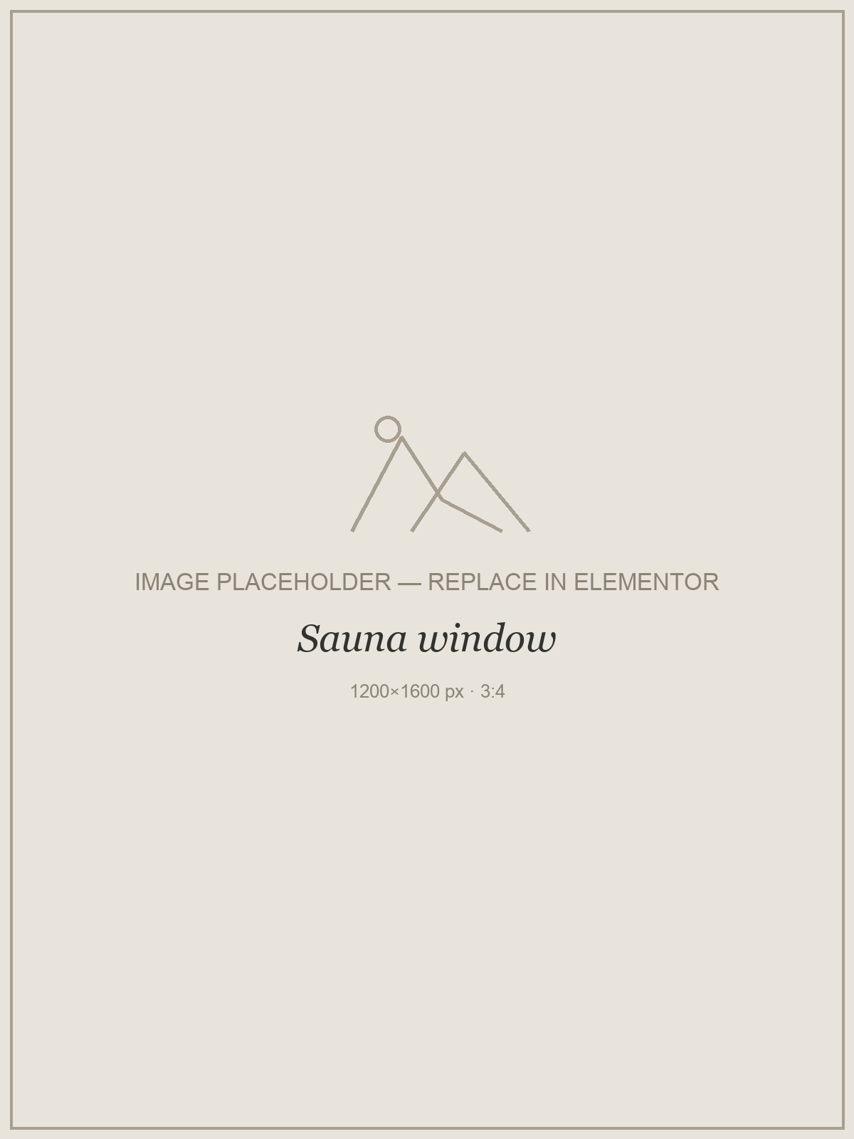 Placeholder — Sauna window. Replace with your own photograph.