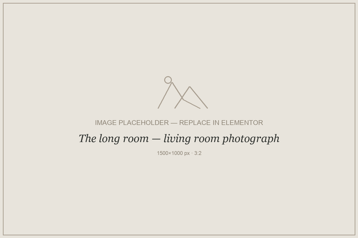 Placeholder — The long room (living room) photograph. Replace with your own photograph.
