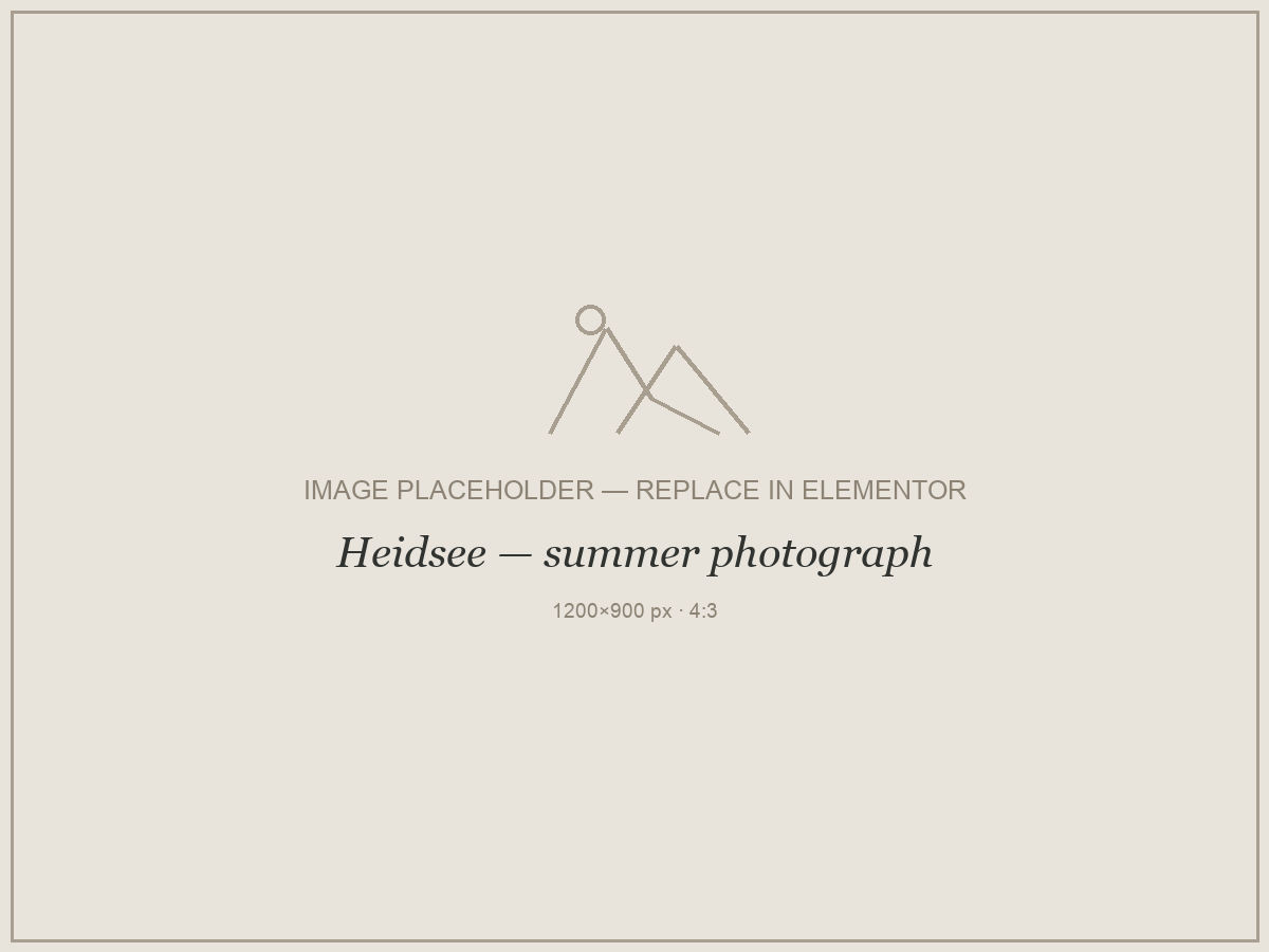 Placeholder — Heidsee, summer photograph. Replace with your own photograph.