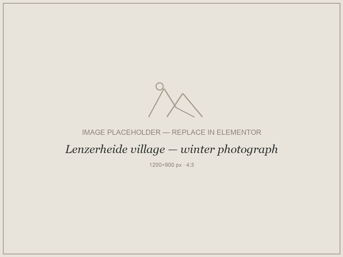 Placeholder — Lenzerheide village, winter photograph. Replace with your own photograph.